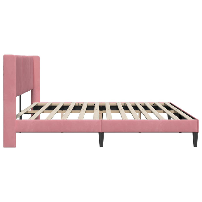 Cadru de pat cu headboard Roz 200 x 200 cm Catifea - WALTI WALTI