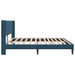 Cadru de pat cu headboard albastru 200 x 200 cm Catifea - WALTI WALTI