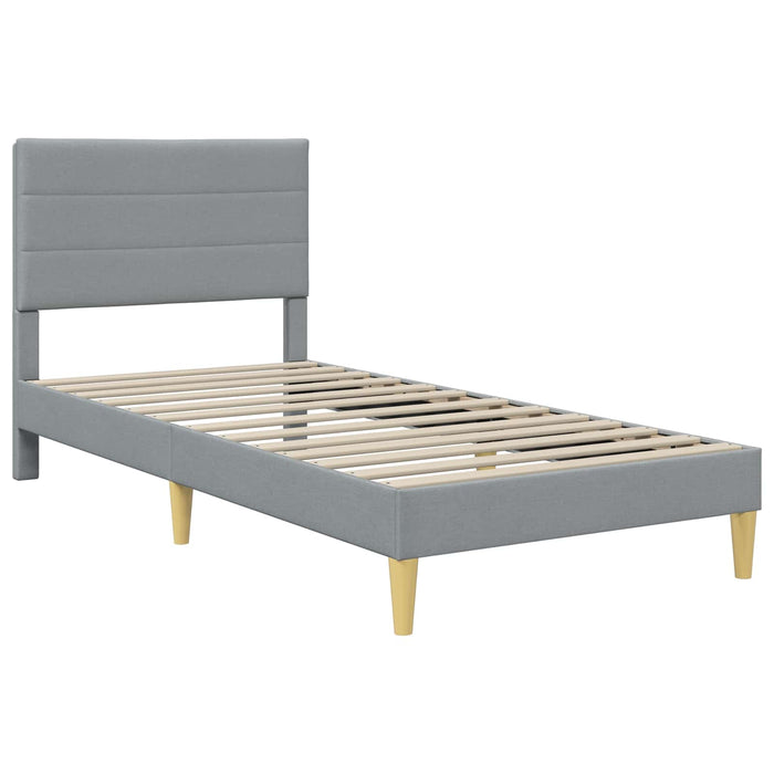 Cadru de pat cu headboard Gri deschis 80 x 200 cm țesătură - WALTI WALTI