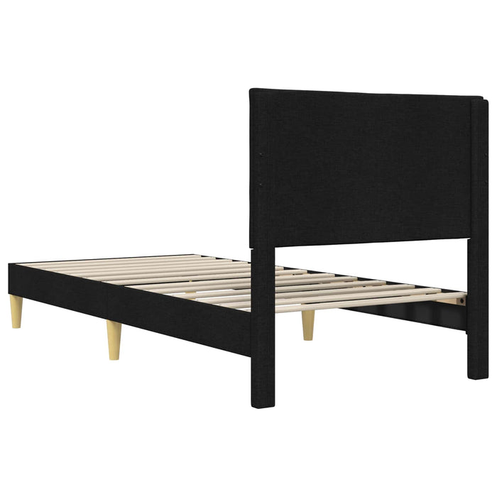 Cadru de pat cu headboard Negru 80 x 200 cm țesătură - WALTI WALTI