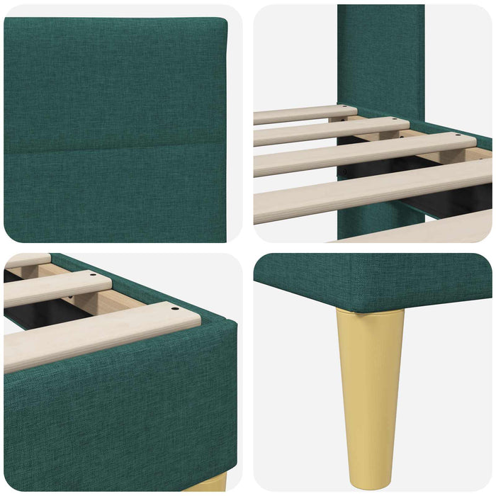 Cadru de pat cu headboard Verde închis 80 x 200 cm țesătură - WALTI WALTI
