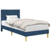 Cadru de pat cu headboard albastru 80 x 200 cm țesătură - WALTI WALTI