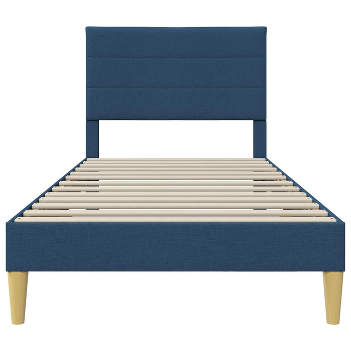 Cadru de pat cu headboard albastru 80 x 200 cm țesătură - WALTI WALTI