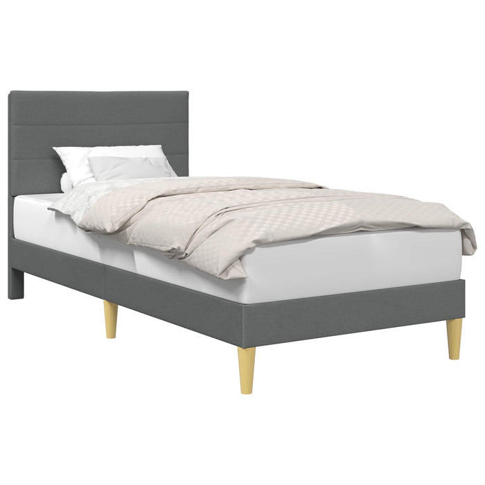 Cadru de pat cu headboard Gri închis 90 x 190 cm țesătură - WALTI WALTI