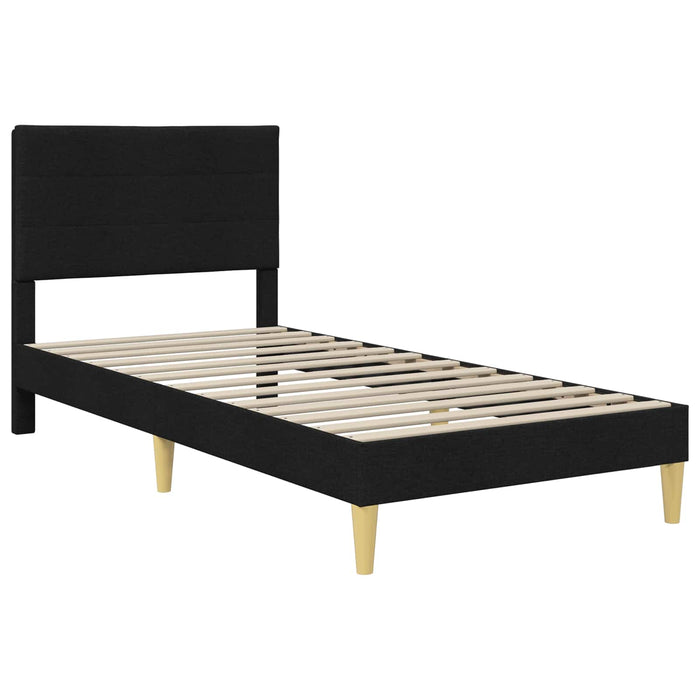 Cadru de pat cu headboard Negru 90 x 190 cm țesătură - WALTI WALTI