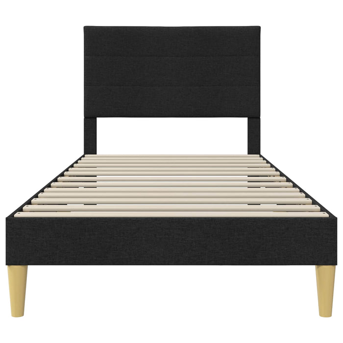 Cadru de pat cu headboard Negru 90 x 190 cm țesătură - WALTI WALTI
