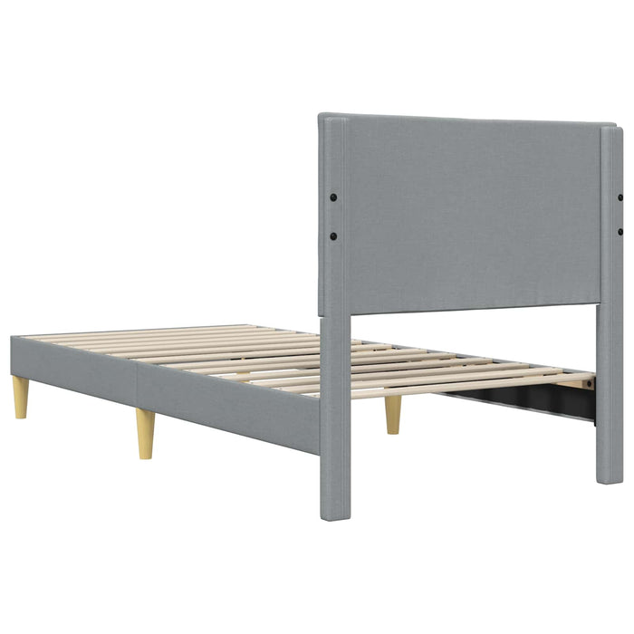 Cadru de pat cu headboard Gri deschis 90 x 200 cm Țesătură - WALTI WALTI