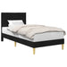 Cadru de pat cu headboard Negru 90 x 200 cm Țesătură - WALTI WALTI