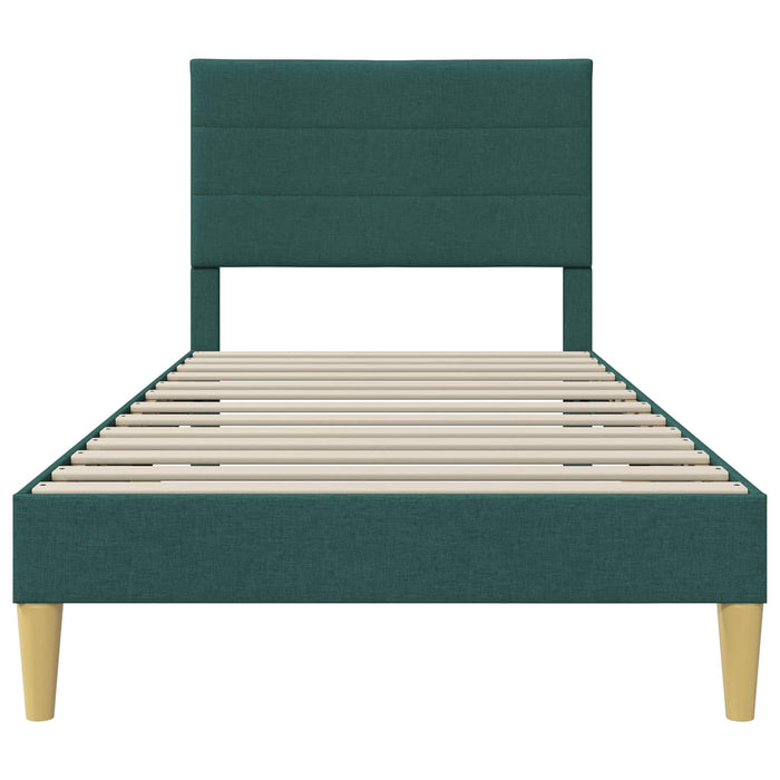 Cadru de pat cu headboard Verde închis 90 x 200 cm Țesătură - WALTI WALTI
