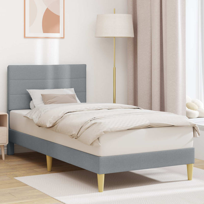 Cadru de pat cu headboard Gri deschis 100 x 200 cm țesătură - WALTI WALTI
