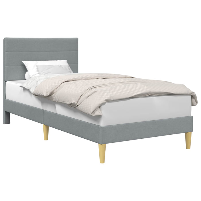 Cadru de pat cu headboard Gri deschis 100 x 200 cm țesătură - WALTI WALTI