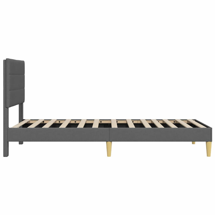 Cadru de pat cu headboard Gri închis 100 x 200 cm țesătură - WALTI WALTI