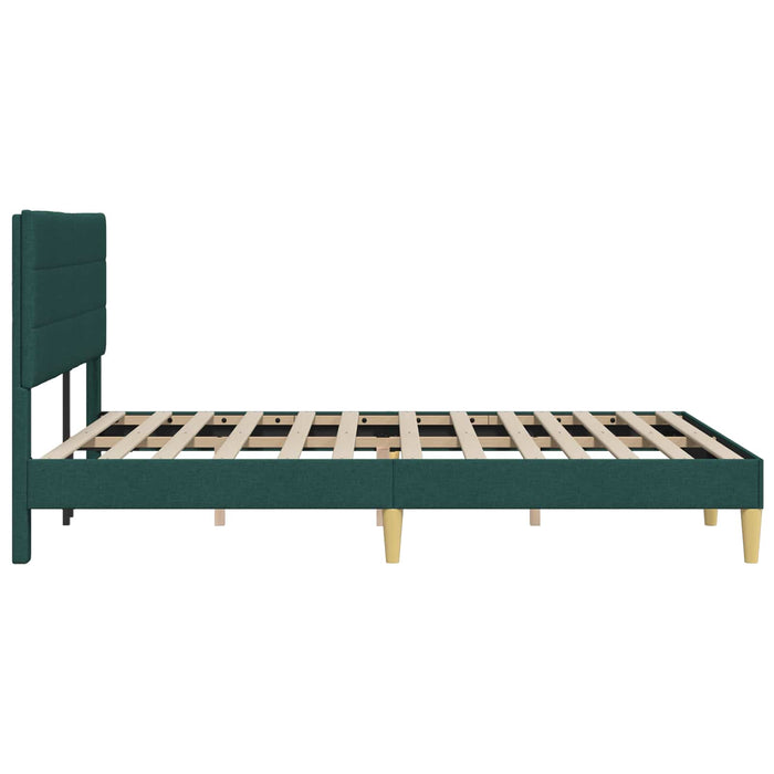 Cadru de pat cu headboard Verde închis 120 x 190 cm țesătură - WALTI WALTI