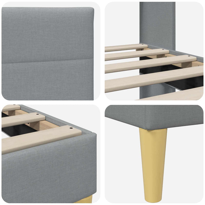 Cadru de pat cu headboard Gri deschis 120 x 200 cm Țesătură - WALTI WALTI