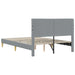 Cadru de pat cu headboard Gri deschis 120 x 200 cm Țesătură - WALTI WALTI