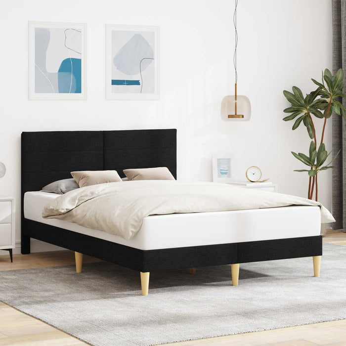 Cadru de pat cu headboard Negru 120 x 200 cm Țesătură - WALTI WALTI