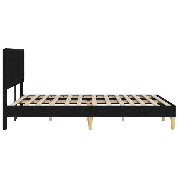 Cadru de pat cu headboard Negru 120 x 200 cm Țesătură - WALTI WALTI