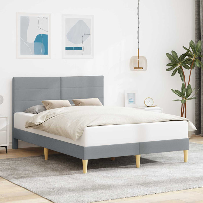 Cadru de pat cu headboard Gri deschis 140 x 190 cm țesătură - WALTI WALTI