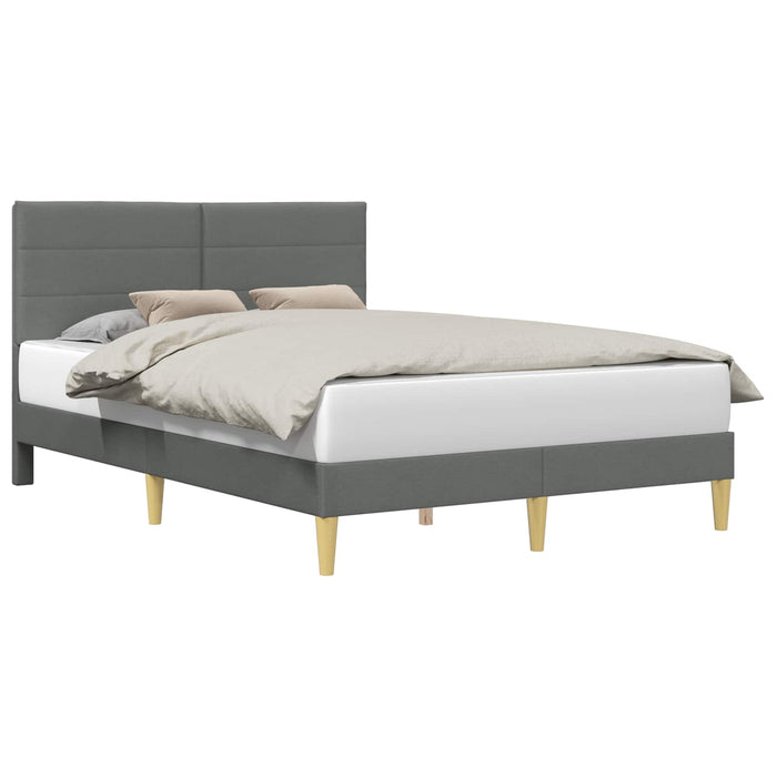 Cadru de pat cu headboard Gri închis 140 x 190 cm țesătură - WALTI WALTI