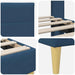 Cadru de pat cu headboard albastru 140 x 190 cm țesătură - WALTI WALTI