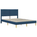 Cadru de pat cu headboard albastru 140 x 190 cm țesătură - WALTI WALTI