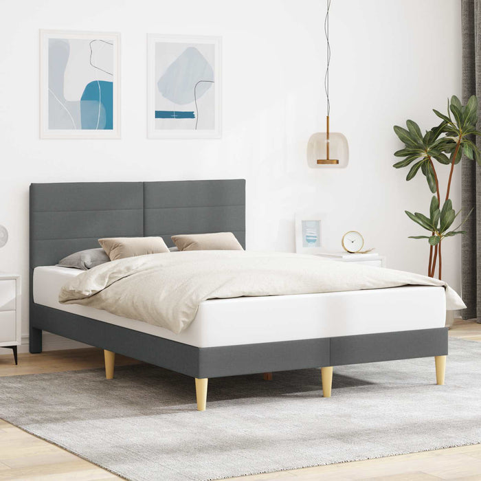 Cadru de pat cu headboard Gri închis 140 x 200 cm țesătură - WALTI WALTI