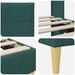Cadru de pat cu headboard Verde închis 140 x 200 cm țesătură - WALTI WALTI