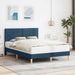 Cadru de pat cu headboard albastru 140 x 200 cm țesătură - WALTI WALTI