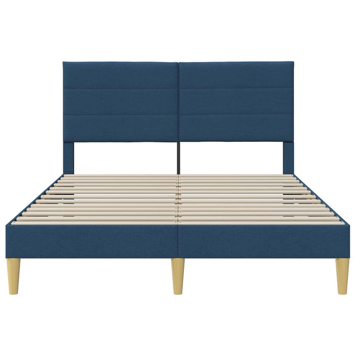 Cadru de pat cu headboard albastru 140 x 200 cm țesătură - WALTI WALTI