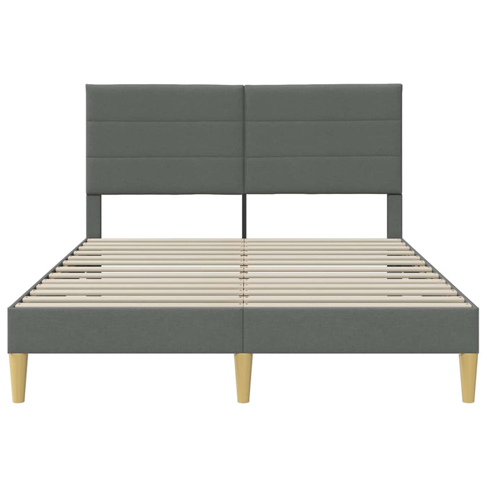 Cadru de pat cu headboard Gri închis 160 x 200 cm țesătură - WALTI WALTI