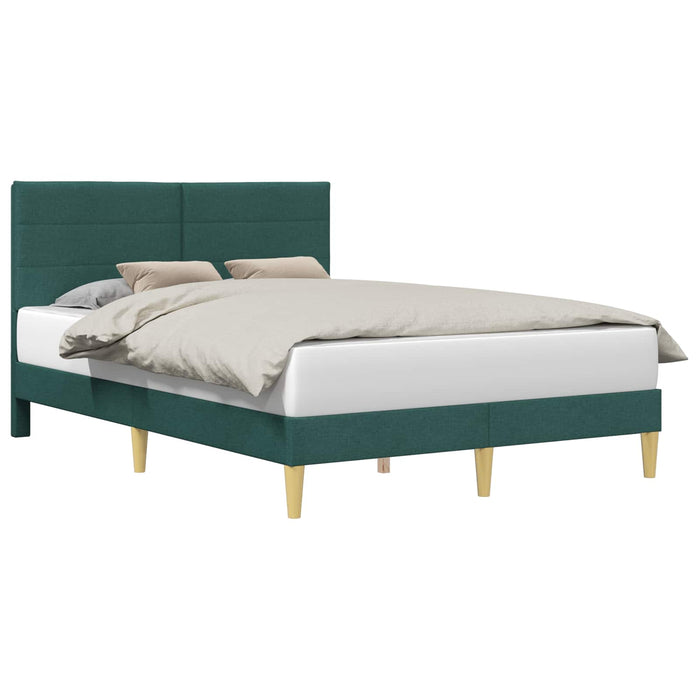 Cadru de pat cu headboard Verde închis 160 x 200 cm țesătură - WALTI WALTI