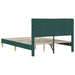 Cadru de pat cu headboard Verde închis 160 x 200 cm țesătură - WALTI WALTI