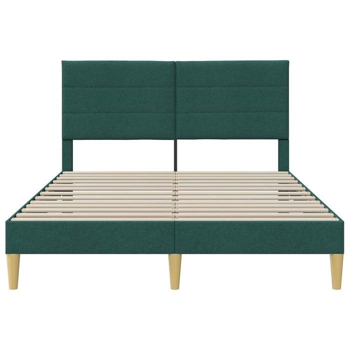 Cadru de pat cu headboard Verde închis 160 x 200 cm țesătură - WALTI WALTI