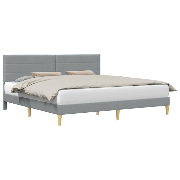 Cadru de pat cu headboard Gri deschis 180 x 200 cm Țesătură - WALTI WALTI
