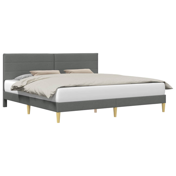 Cadru de pat cu headboard Gri închis 180 x 200 cm Țesătură - WALTI WALTI
