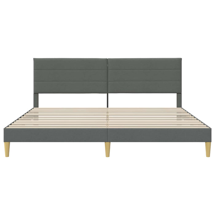 Cadru de pat cu headboard Gri închis 180 x 200 cm Țesătură - WALTI WALTI