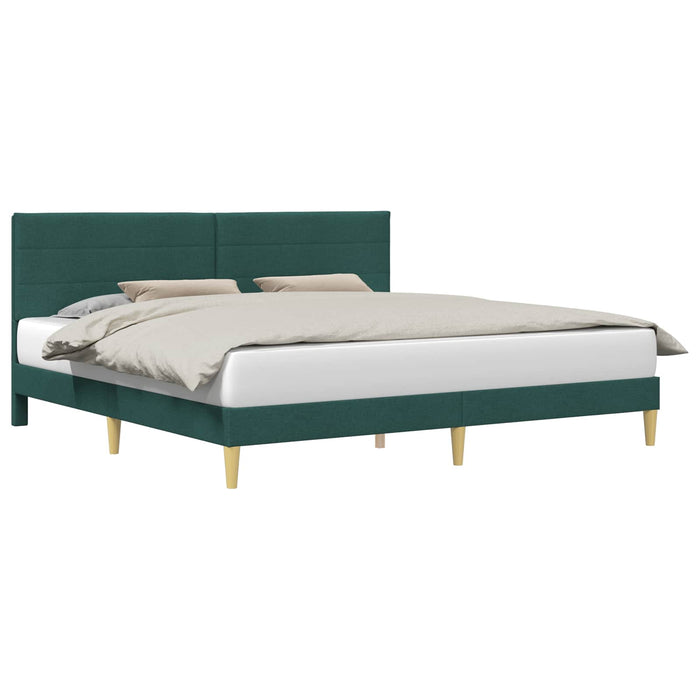 Cadru de pat cu headboard Verde închis 180 x 200 cm Țesătură - WALTI WALTI