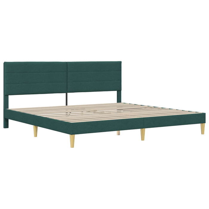 Cadru de pat cu headboard Verde închis 180 x 200 cm Țesătură - WALTI WALTI
