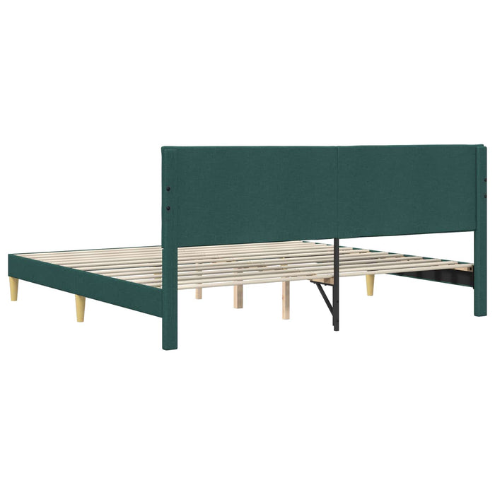 Cadru de pat cu headboard Verde închis 180 x 200 cm Țesătură - WALTI WALTI