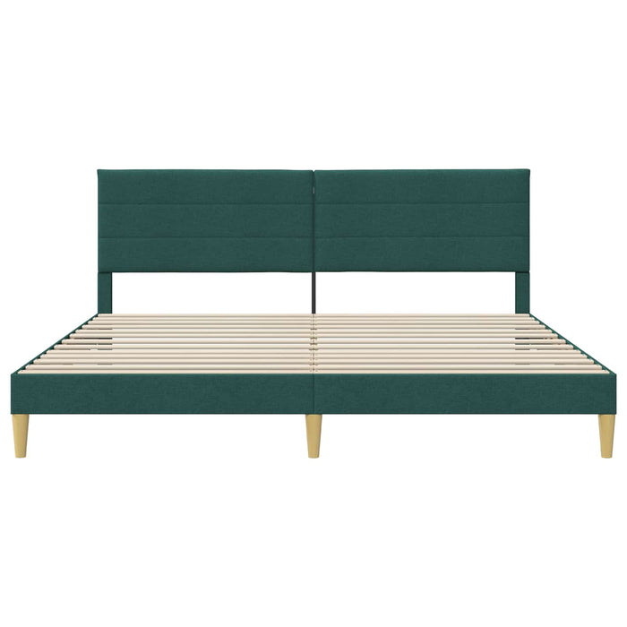 Cadru de pat cu headboard Verde închis 180 x 200 cm Țesătură - WALTI WALTI