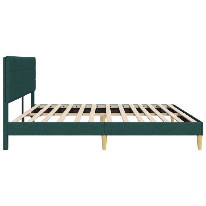 Cadru de pat cu headboard Verde închis 180 x 200 cm Țesătură - WALTI WALTI