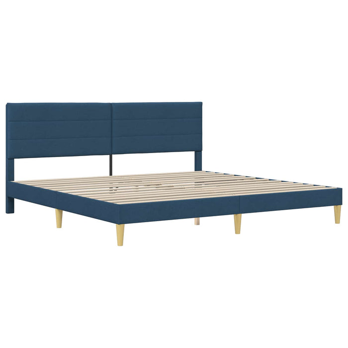 Cadru de pat cu headboard albastru 180 x 200 cm Țesătură - WALTI WALTI