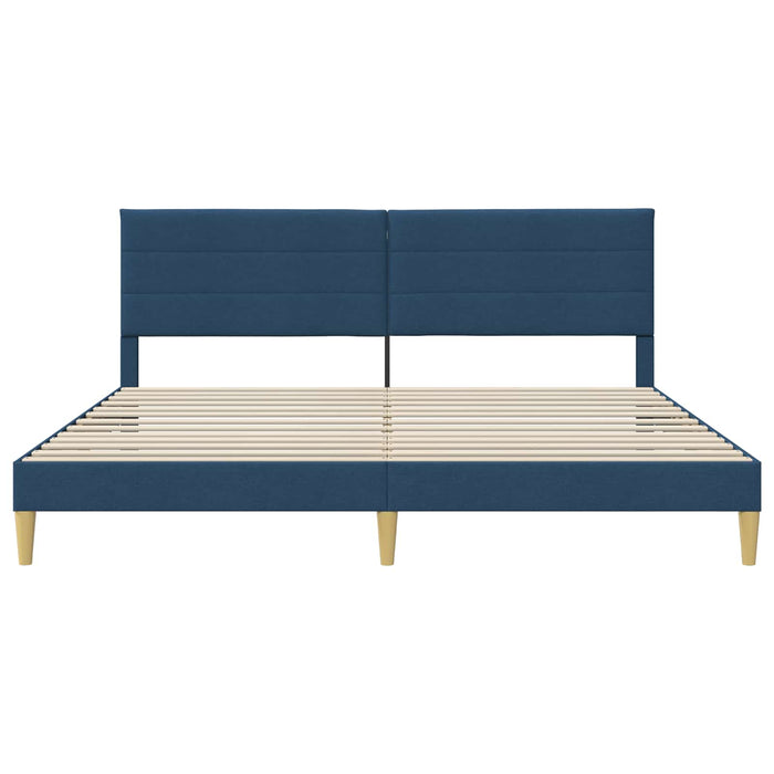 Cadru de pat cu headboard albastru 180 x 200 cm Țesătură - WALTI WALTI