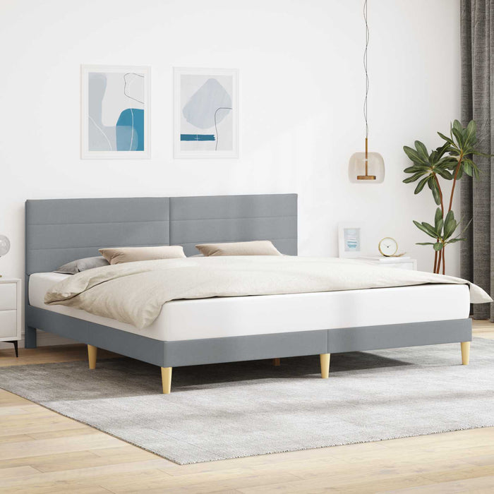 Cadru de pat cu headboard Gri deschis 200 x 200 cm țesătură - WALTI WALTI