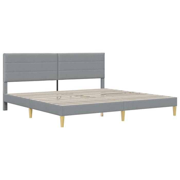 Cadru de pat cu headboard Gri deschis 200 x 200 cm țesătură - WALTI WALTI