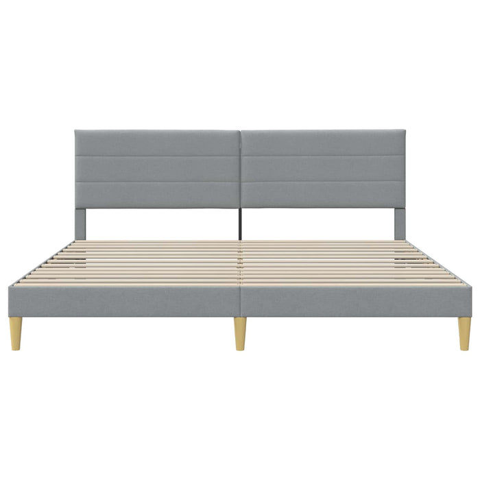 Cadru de pat cu headboard Gri deschis 200 x 200 cm țesătură - WALTI WALTI