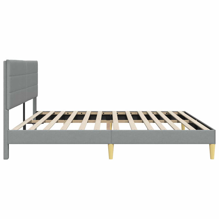 Cadru de pat cu headboard Gri deschis 200 x 200 cm țesătură - WALTI WALTI