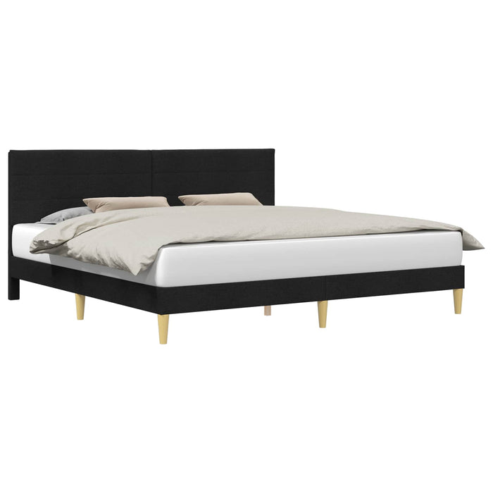Cadru de pat cu headboard Negru 200 x 200 cm Țesătură - WALTI WALTI