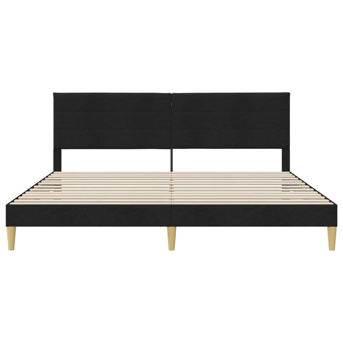 Cadru de pat cu headboard Negru 200 x 200 cm Țesătură - WALTI WALTI