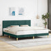 Cadru de pat cu headboard Verde închis 200 x 200 cm Țesătură - WALTI WALTI